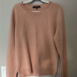 NWOT Uniqlo Pink Cashmere Crew Neck Sweater XS